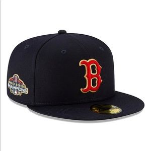 COPY - Red Sox World Series 2018 ring ceremony gold hat